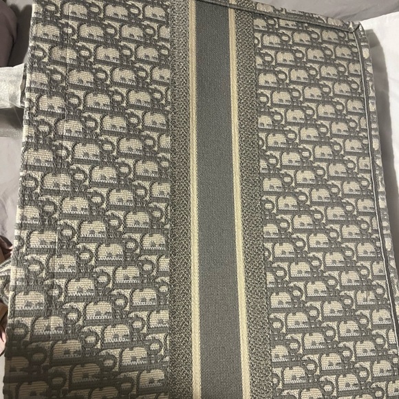 CD logo book tote large oblique blue grey new without tags - Picture 5 of 14